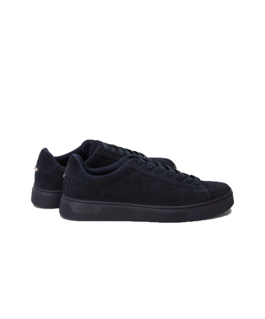 Hugo Boss Mens Rhys_tenn-sdst Trainer Dark Blue Suede - Size UK 11